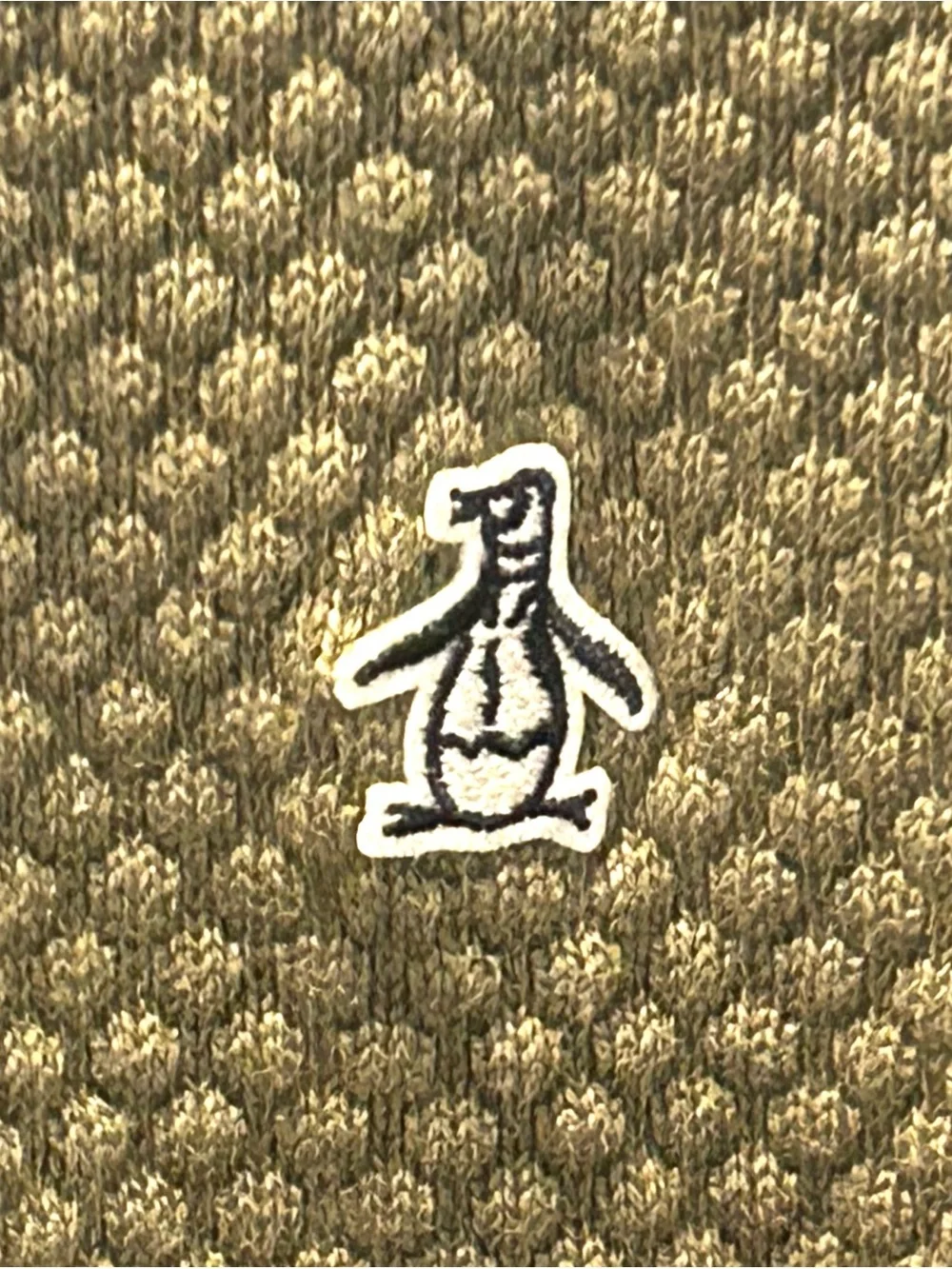 Original Penguin Sweater Mens Small Green Waffle Knit Crew Neck Logo Pullover